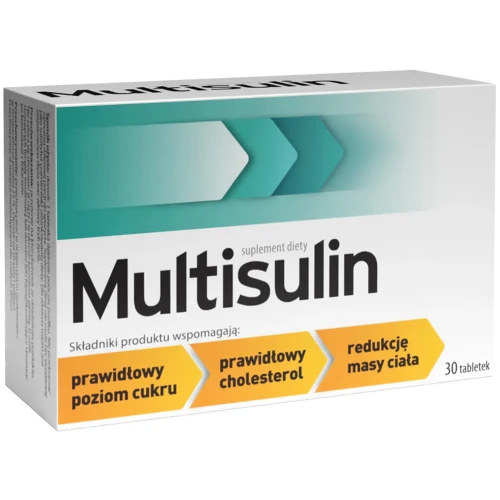 Multisulin, 30 tabletek - Wspiera utrzymanie prawidłowego poziomu cholesterolu i glukozy we krwi - 2