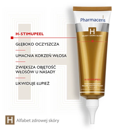 Pharmaceris H H-Stimupeel Trychologiczny peeling enzymatyczny, 125 ml - Do skóry głowy z problemem wypadania włosów, łupieżu i ŁZS - 2