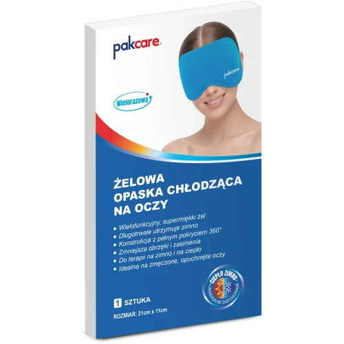 Pakcare żelowa opaska na oczy, 1 sztuka - Przynosi ulgę przy zmęczeniu wzroku, bólach głowy i migrenach - 1