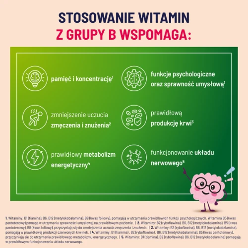 Naturell Witamina B Complex Uczeń, 60 tabletek do rozgryzania i żucia - Kompleks 7 witamin z grupy B dla dzieci od 3. roku życia - 2