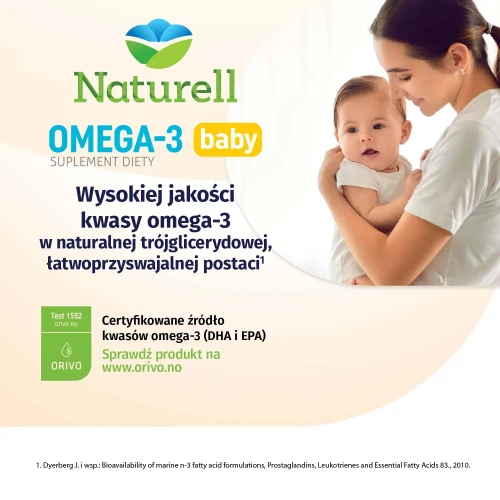 Naturell Omega 3 Baby dla niemowląt powyżej 6m+, 40 kapsułek twist-off - DHA bez substancji wypełniających, barwników i konserwantów - 4