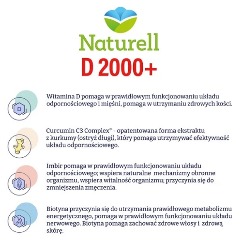 Naturell Witamina D 2000+, 60 kapsułek - Z witaminą D z lanoliny z runa owczego - 5