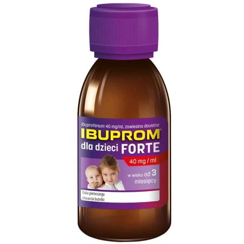 Ibuprom dla dzieci Forte, 40 mg/ml, zawiesina doustna 150 ml - Działa przeciwbólowo, przeciwzapalnie i przeciwgorączkowo - 1