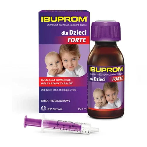 Ibuprom dla dzieci Forte, 40 mg/ml, zawiesina doustna 150 ml - Działa przeciwbólowo, przeciwzapalnie i przeciwgorączkowo - 2