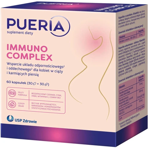 Pueria Immuno Complex, 60 kapsułek - Ziołowo–witaminowa multi formuła wzmocnionina ekstraktem z czosnku - 1