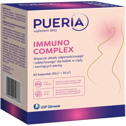Pueria Immuno Complex, 60 kapsułek - Ziołowo–witaminowa multi formuła wzmocnionina ekstraktem z czosnku - 2