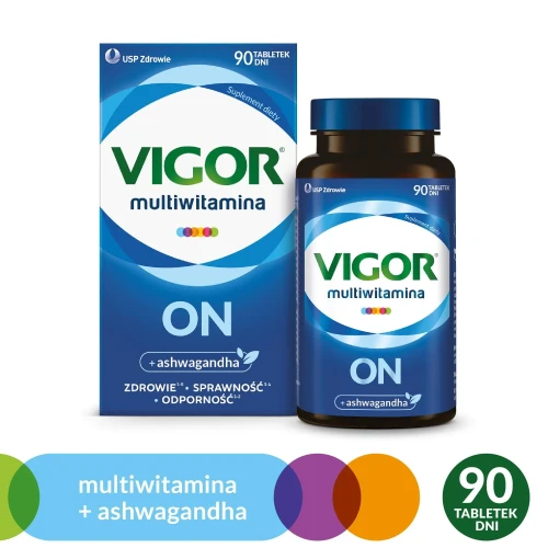 Vigor Multiwitamina On, 90 tabletek - Z ekstraktem z ashwagandhy – energiii i odporności - 1