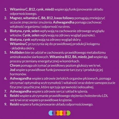 Vigor Multiwitamina Ona 50+, 90 tabletek - Kompleks witamin  i minerałów z ashwagandhą i reishi - 2