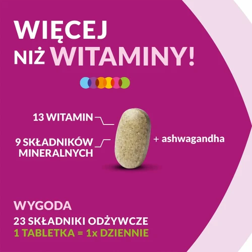 Vigor Multiwitamina Ona, 90 tabletek - Kompleks 23 składników, w tym ashwagandha, biotyna i cynk - 3