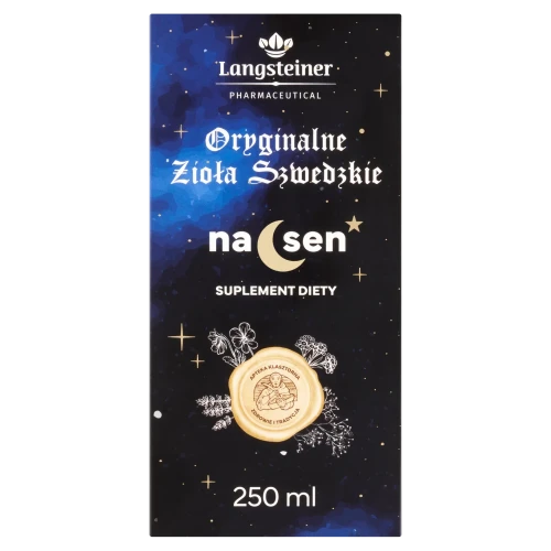Langsteiner Oryginalne Zioła Szwedzkie na sen, bez alkoholu, płyn 250 ml - Na bazie ekstraktów z lawendy, melisy, rumianku oraz różeńca górskiego - 1