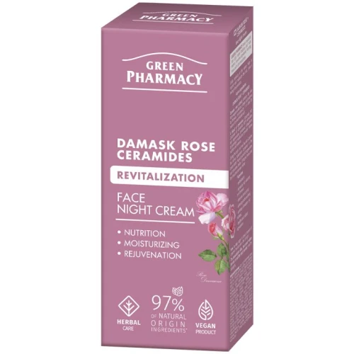 Green Pharmacy Róża damasceńska + Ceramidy Krem do twarzy na noc, 50 ml - 1