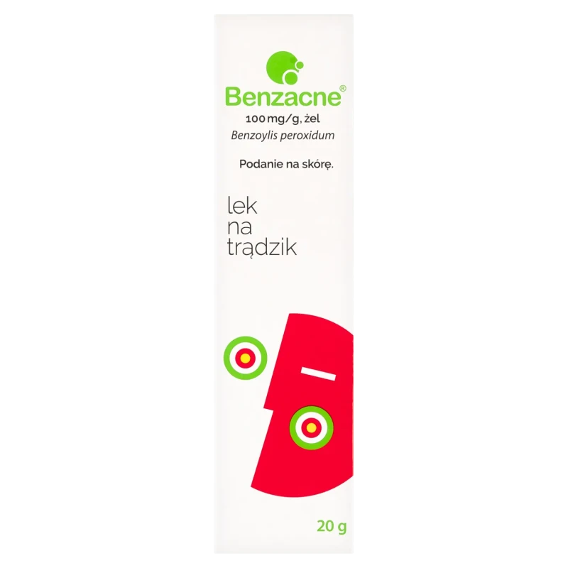 Benzacne 100mg/g żel, 20 g - Lek na trądzik  do stosowania miejscowego - 1