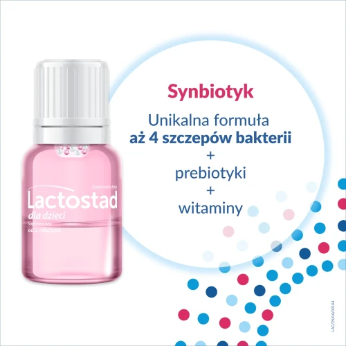Lactostad dla dzieci płyn doustny, 5 x 7 ml - Kombinacja żywych kultur bakterii, poli- i oligosacharydów, witamin i minerałów - 4