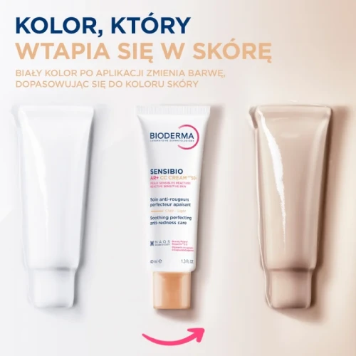 Bioderma Sensibio AR+ CC, krem do skóry naczynkowej SPF50+, 40 ml - Łagodzi zaczerwienienia i wyrównuje koloryt skóry - 4