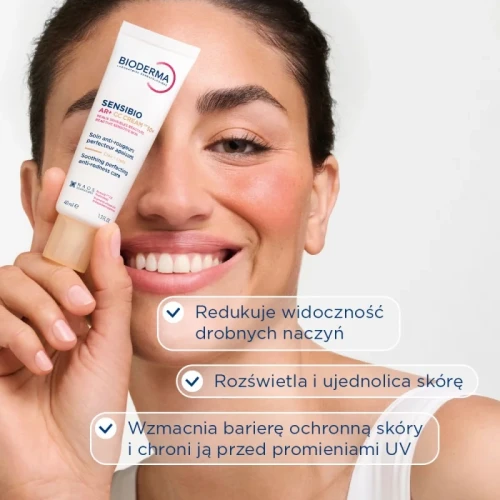 Bioderma Sensibio AR+ CC, krem do skóry naczynkowej SPF50+, 40 ml - Łagodzi zaczerwienienia i wyrównuje koloryt skóry - 6