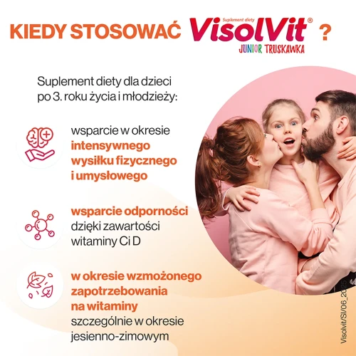 VisolVit Junior Truskawka, 30 saszetek - Zestaw witamin dla dzieci.  - 2