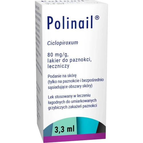 Polinail, 80 mg/g Lakier do paznokci, 3,3 ml - Lakier na grzybicę paznokci - 3