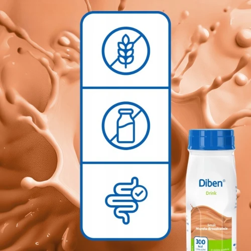 Diben Drink smak morela-brzoskwinia, 4 x 200 ml - Dieta wysokoenergetyczna, płyn o niskim indeksie glikemicznym - 3
