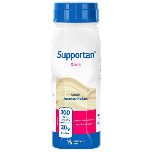 Supportan Drink o smaku ananasowo-kokosowym, 4 x 200 ml - Kompletna dieta wysokoenergetyczna, wysokobiałkowa, bogata w tłuszcz oraz EPA i DHA - 1
