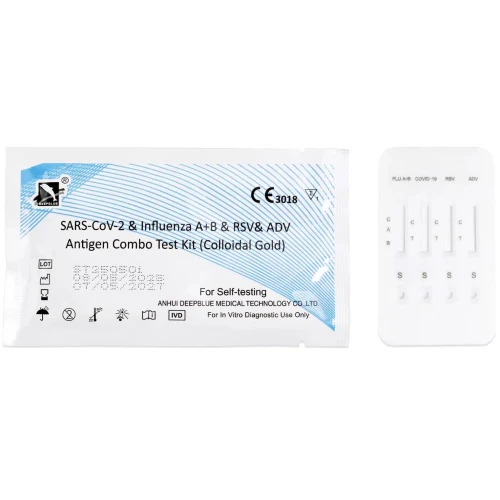 Test DeepBlue Combo 5w1, Covid-19,  Grypa A+B, RSV, Adenowirus, 1 sztuka - Do samodzielnego wykonania w warunkach domowych - 3