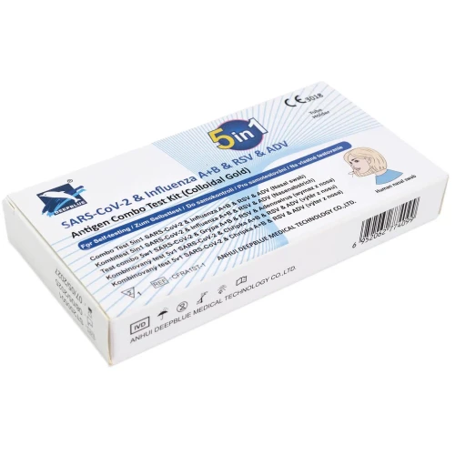 Test DeepBlue Combo 5w1, Covid-19,  Grypa A+B, RSV, Adenowirus, 1 sztuka - Do samodzielnego wykonania w warunkach domowych - 4
