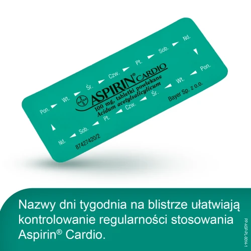 Aspirin Cardio 28 tabletek powlekanych - Tabletki, które odgrywa istotną rolę w zapobieganiu powstawania zakrzepów - 6
