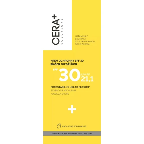 Cera+ Solutions Krem ochronny SPF 30, 50 ml - Do skóry wrażliwej i naczynkowej - 1