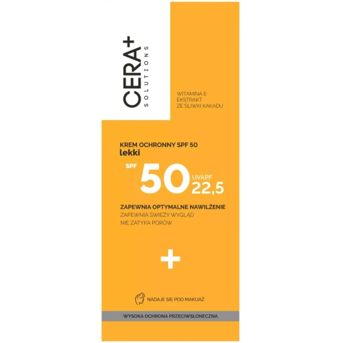 Cera+ Solutions Lekki krem ochronny SPF 50, 50 ml - Wysoka ochrona UVA/UVB, nawilżenie i ochrona przed fotostarzeniem - 1