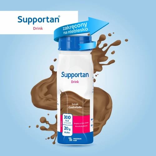 Supportan Drink o smaku czekoladowym, 4 x 200 ml - Kompletna dieta wysokoenergetyczna, wysokobiałkowa, bogata w tłuszcz oraz EPA i DHA - 1