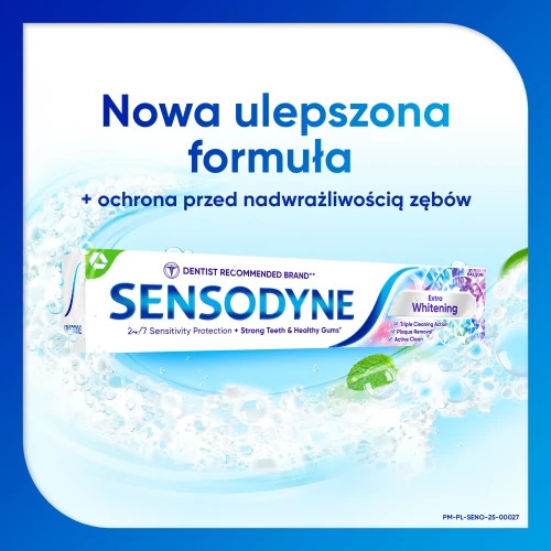 Sensodyne Extra Whitening Pasta do zębów, 75 ml - Dla osób z problemem wrażliwych zębów - 4