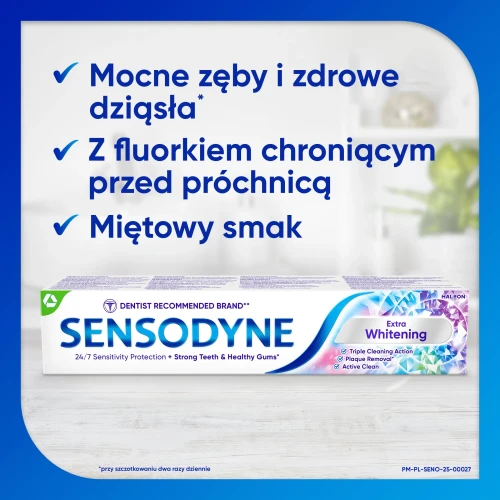 Sensodyne Extra Whitening Pasta do zębów, 75 ml - Dla osób z problemem wrażliwych zębów - 7