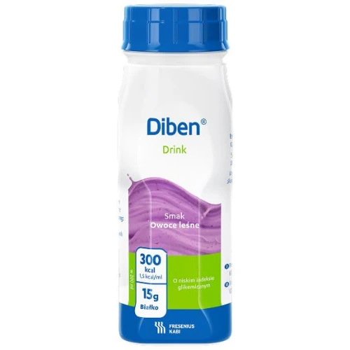 Diben Drink o smaku owoców leśnych, 4 x 200 ml - Dieta wysokoenergetyczna dla osób niedożywionych z zaburzeniami metabolizmu glukozy - 1