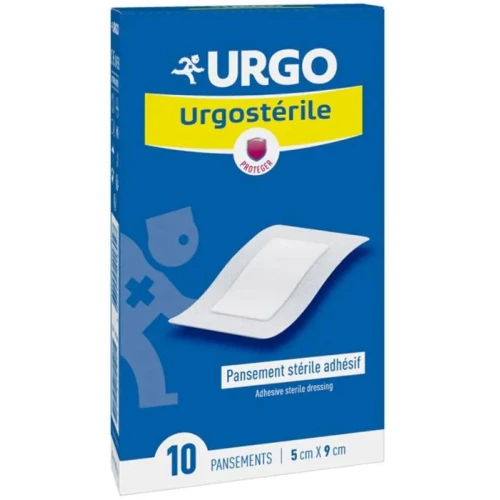 Urgo Urgosterile Opatrunki samoprzylepne 5 cm x 9 cm, 10 sztuk - Sterylny opatrunek do zabezpieczania ran - 1