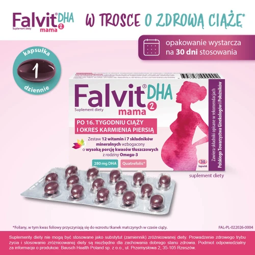 Falvit Mama 2 DHA, 30 kapsułek - Po 16. tygodniu ciąży i w okresie karmienia piersią - 1