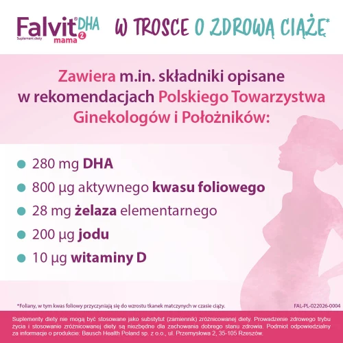 Falvit Mama 2 DHA, 30 kapsułek - Po 16. tygodniu ciąży i w okresie karmienia piersią - 4