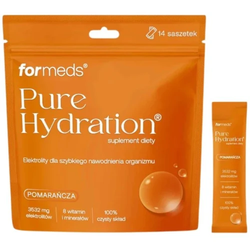 Formeds Pure Hydration Pomarańcza, 14 saszetek - Elektrolity do szybkiego nawodnienia organizmu - 2