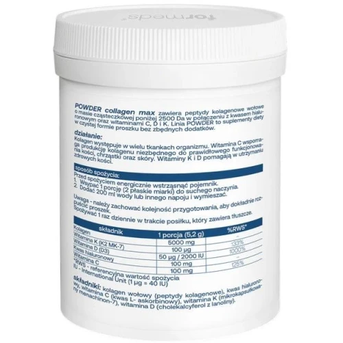 Formeds Powder Collagen Max, 156 g - Kompozycja składników wspierających zdrowie układu ruchu - 1