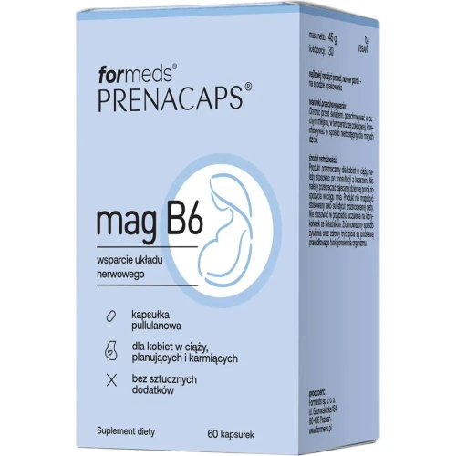 Formeds Prenacaps Mag B6, 60 kapsułek - Magnez dla dla kobiet w ciąży i karmiących piersią - 3