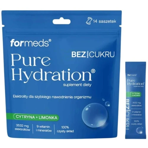 Formeds Pure Hydration Bez cukru Cytryna + Limonka, 14 saszetek - Napój nawadniający słodzony stewią - 2