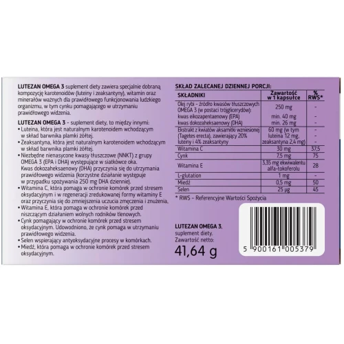 Lutezan Omega 3, 60 kapsułek - Wsparcie prawidłowego widzenia - 2
