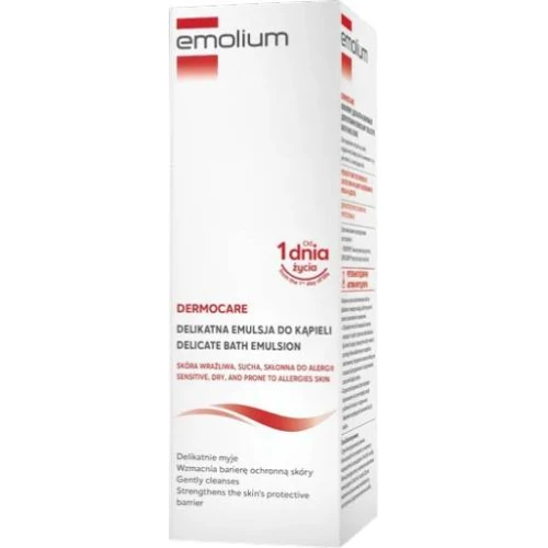 Emolium Dermocare Delikatna emulsja do kąpieli, 200 ml - Myje, nawilża i natłuszcza wrażliwą skłonną do podrażnień skórę - 2