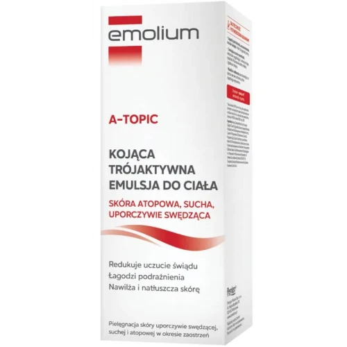Emolium A-Topic, kojąca trójaktywna emulsja do ciała, 200 ml - Koi, łagodzi świąd, nawilża skórę atopową i suchą - 2