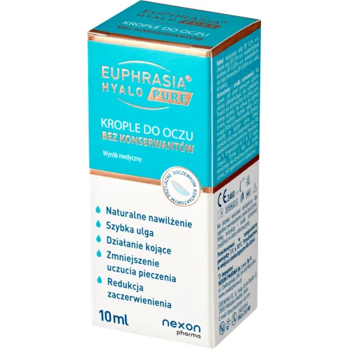 Euphrasia Hyalo Pure, krople do oczu 10 ml - Zapewniają ulgę, nawilżenie i redukcję zaczerwienienia. - 3