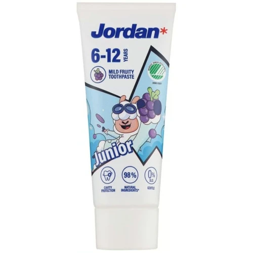 Jordan Junior dla dzieci 6-12 lat,  pasta do mycia zębów, 50 ml - Delikatna o owocowym smaku do zębów stałych - 2
