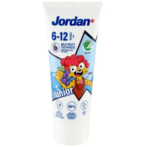 Jordan Junior dla dzieci 6-12 lat,  pasta do mycia zębów, 50 ml - Delikatna o owocowym smaku do zębów stałych - 3