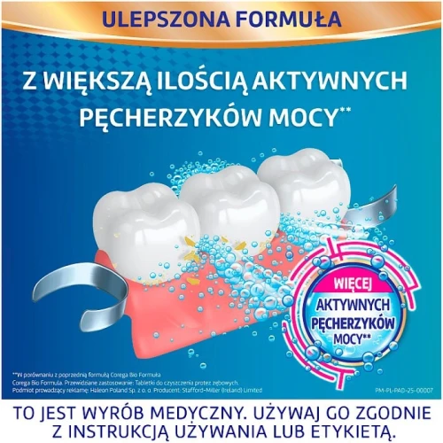 Corega Bio Formuła tabletki do czyszczenia protez zębowych, 120 tabletek - Z aktywnymi pęcherzykami zapewniającymi dokładne czyszczenie - 1