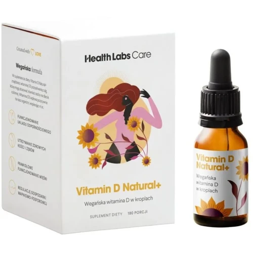 Health Labs Care Vitamin D Natural+ Krople, 9,9 ml - Witamina D3 z alg - 1