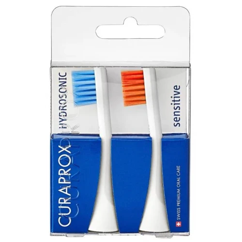 Curaprox Hydrosonic Sensitive, końcówki do szczoteczki sonicznej, 2 sztuki - Ultramiękkie główki w kształcie kropli  - 1