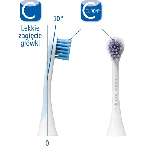 Curaprox Hydrosonic Power, niebieski/fioletowy, końcówki do szczoteczki sonicznej, 2 sztuki - Precyzyjne czyszczenie każdego zęba - 4