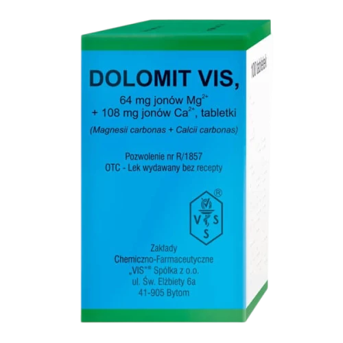 Dolomit Vis 64 mg + 108 mg, 100 tabletek - Z naturalnym magnezem i wapniem – profilaktyka i leczenie niedoborów - 3